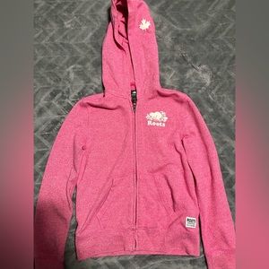 Girls Roots hot pink zipper hoodie